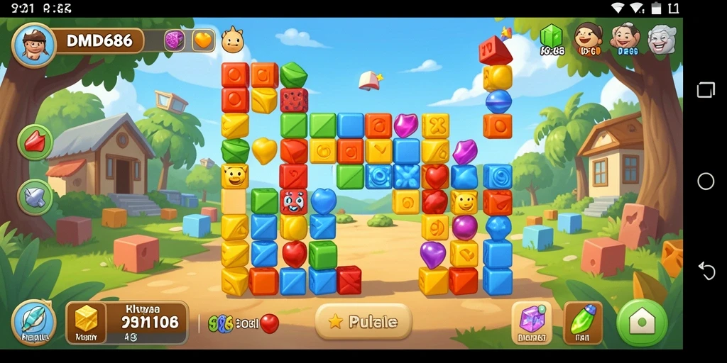 Tampilan gameplay DMD686 yang menarik dan menantang puzzle.