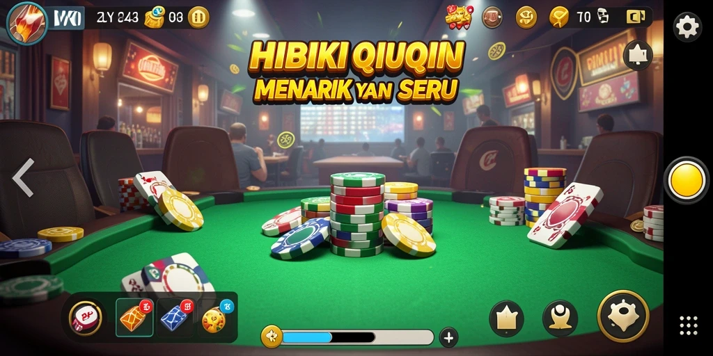 Tampilan gameplay seru HIBIKIWIN dalam aksi QiuQiu.