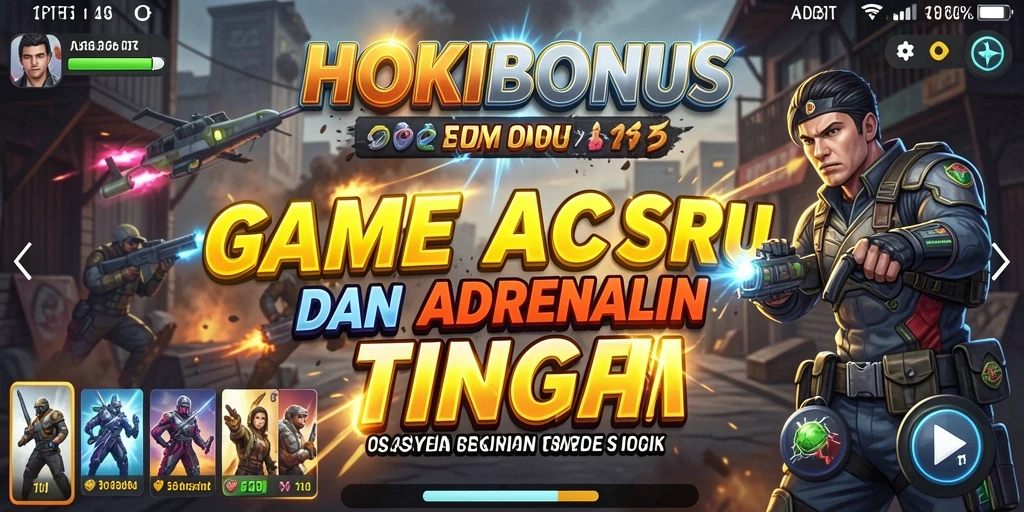 Tampilan gameplay menegangkan dari HOKIBONUS dengan aksi yang seru.
