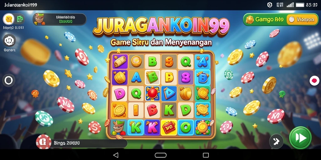 Tampilan gameplay seru dari JURAGANKOIN99 dengan fitur Bingo.