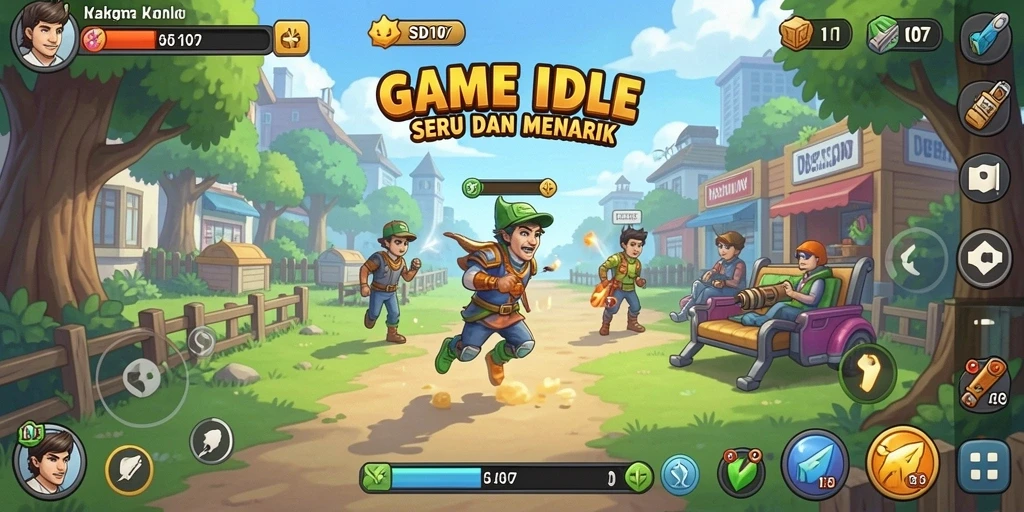 Tampilan gameplay SD107 yang menarik dalam genre Idle.
