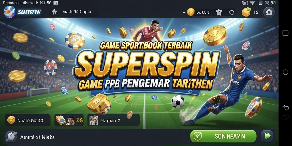 Tampilan gameplay SUPERSPIN yang menarik dan dinamis dalam taruhan olahraga.