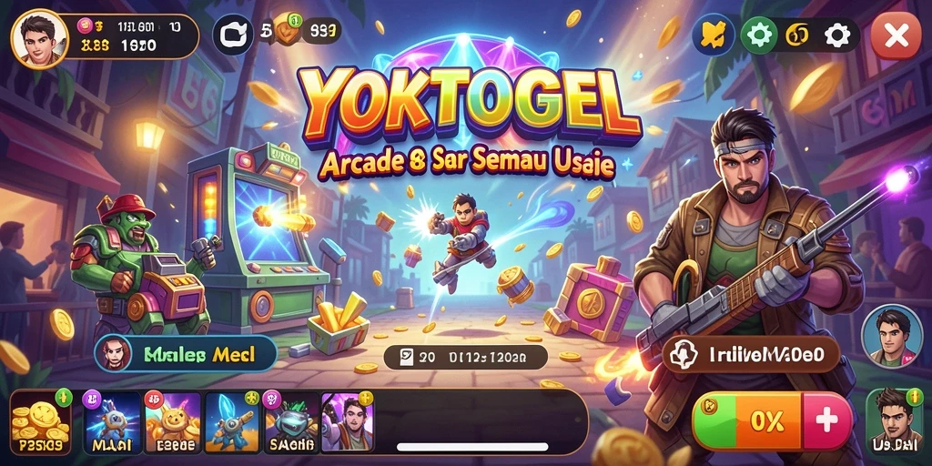 Screenshot utama YOKTOGEL menampilkan aksi seru di gameplay Arcade.